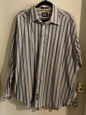 XL Striped Dockers Wrinkle Free Long-Sleeve Button Down